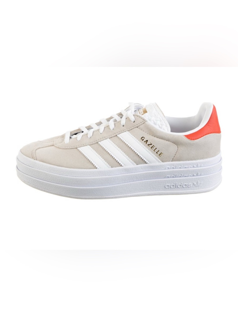 Adidas Gazelle Bold Platform Sneakers Cream White Coral Suede Retro Trainers 7.5